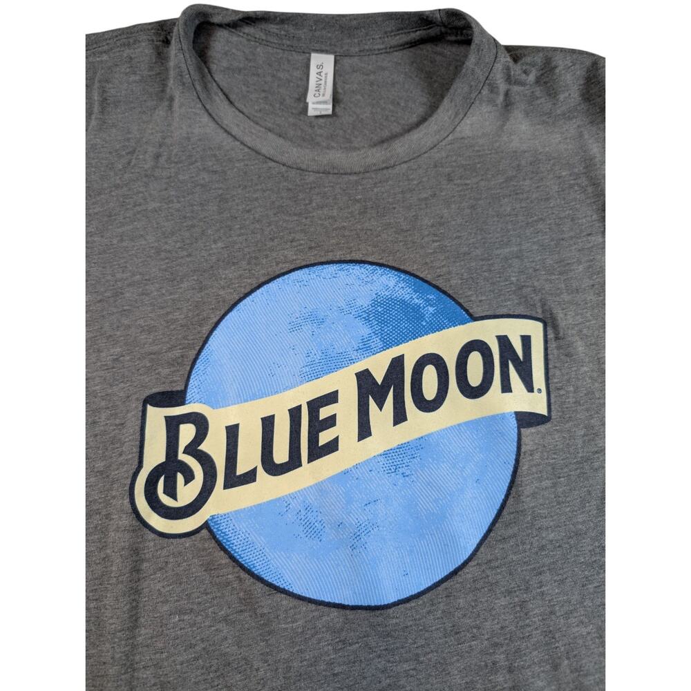 Bella-Canvas Gray Blue Moon Beer Graphic Tshirt  Size L